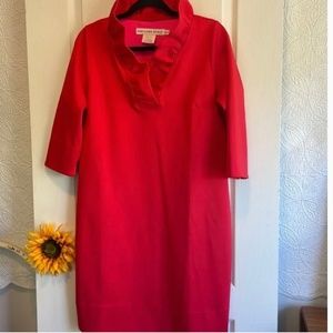 Gretchen Scott Ruffle Neck Dress Crimson - XL - NWT